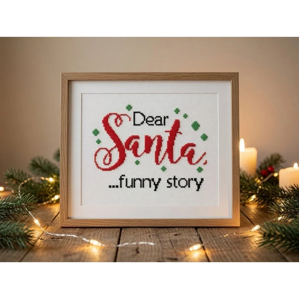 Simple Wave Studio Dear Santa Funny Story Modern Cross Stitch PDF Pattern